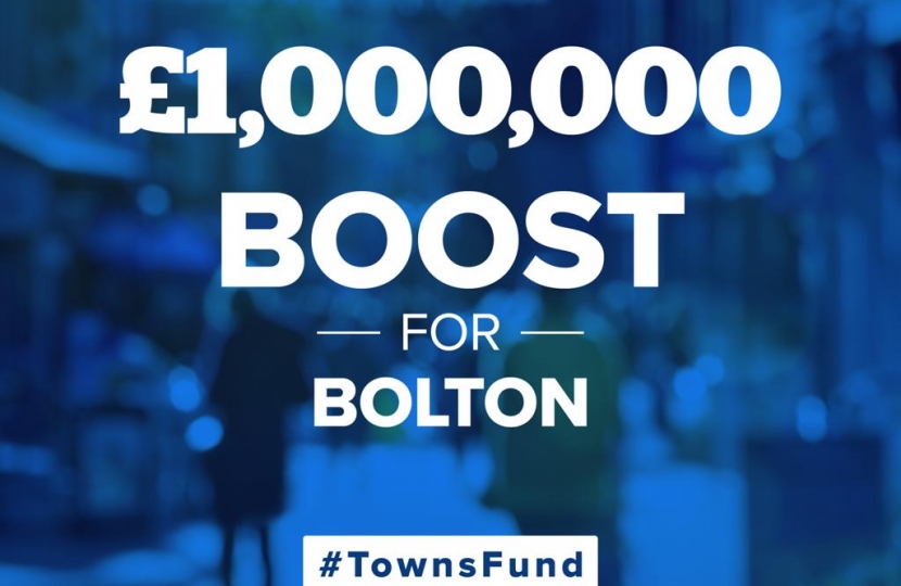 Bolton will receive £1 million Towns Fund.