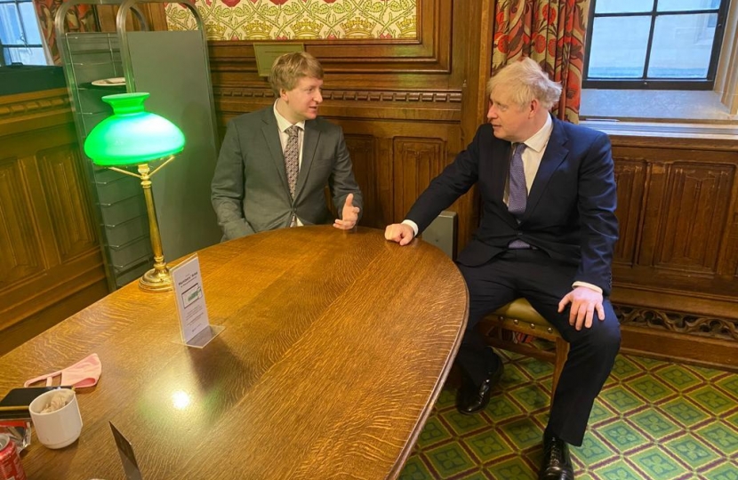 Mark Logan MP in discussions with Prime Minister, Boris Johnson, yesterday.