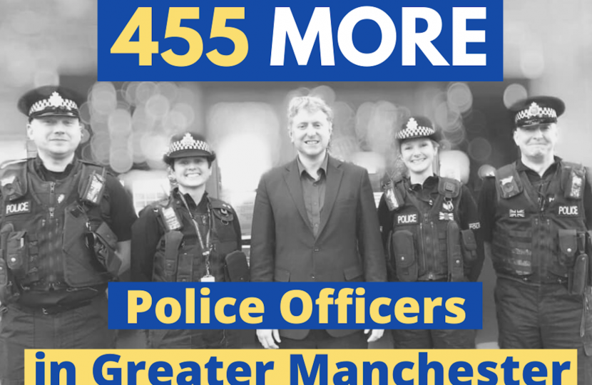 455 more police officers in Greater Manchester